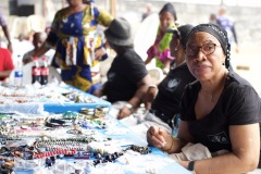 FOUNDER'S MOTHER AT THE EVENT, HELPING OUT AT THE JEWELLERY STAND